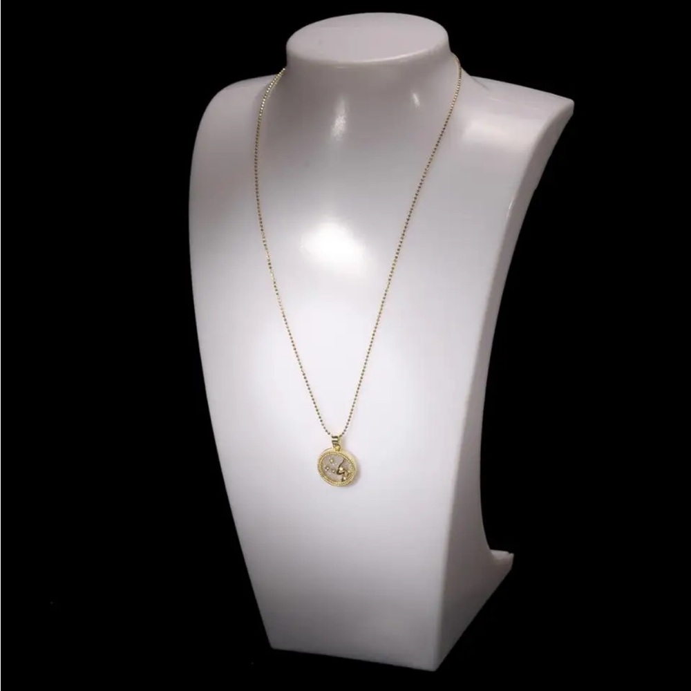 NWT Virgo Constellation Gold Chain Zodiac Sign Round Pendant Necklace - Picture 5 of 6